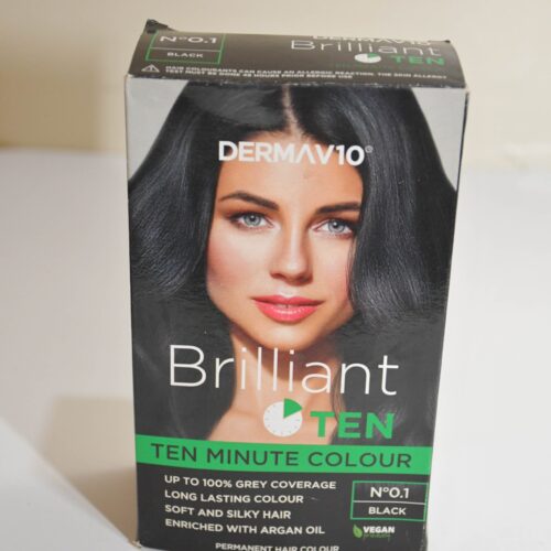 Derma V10 Brilliant Ten 10-Minute Permanent Hair Colour (No. 0.1 Black)